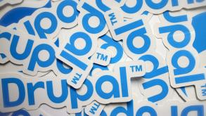 Pile of Drupal stickers