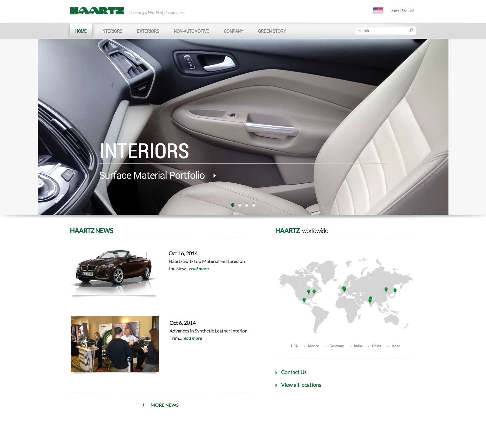 Haartz website homepage, designed by Bartlett Interactive