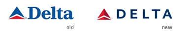 Delta logo before and after